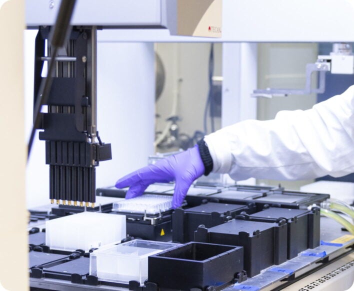 Working in the lab