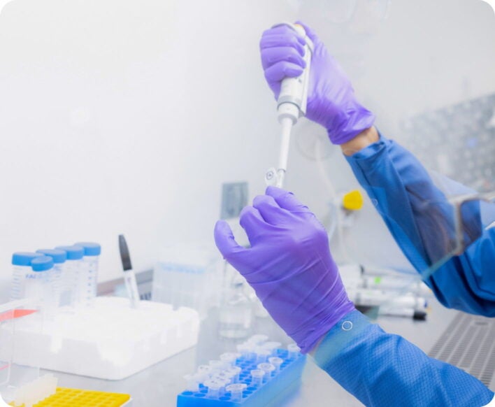 Working in the lab