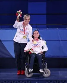 Photo of Adam with his gold medal.