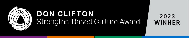 Don Clifton Strengths-Based Culture Award 2023 banner