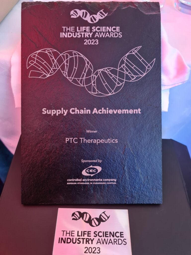 PTC Wins Supply Chain Achievement Award at Life Sciences Industry Awards in Ireland